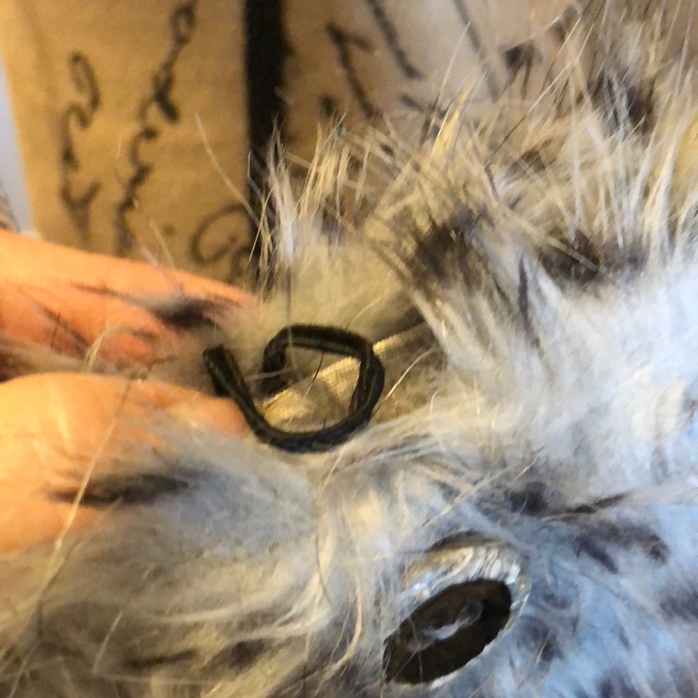 Leopard print grey and black faux fur crossbody. - Picture 8 of 8
